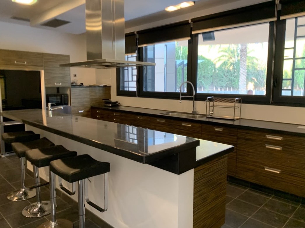 Kitchen with bar view
